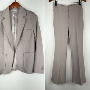 Neiman Marcus Women's Blazer Jacket Trouser Pants Suit Set 2 Piece Gray Size XS